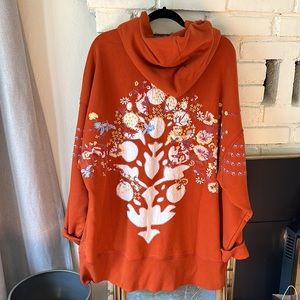 Free People At My Best Embroidered Hoodie Size L